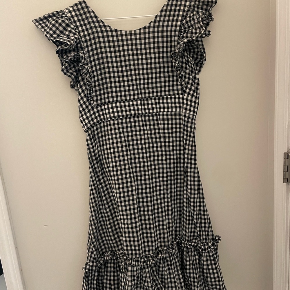 ASOS Black and White Gingham Midi Dress